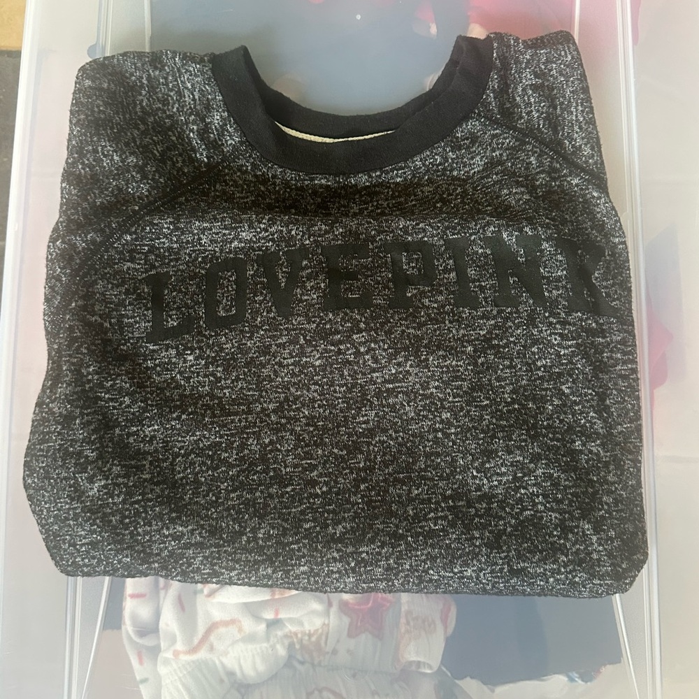 PINK (Victoria's Secret) Black and Gray cozy shirt (long sleeve)